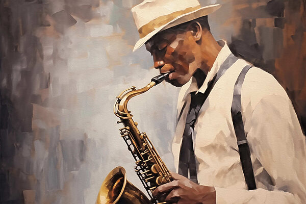 Man die saxofoon speelt Man die saxofoon speelt