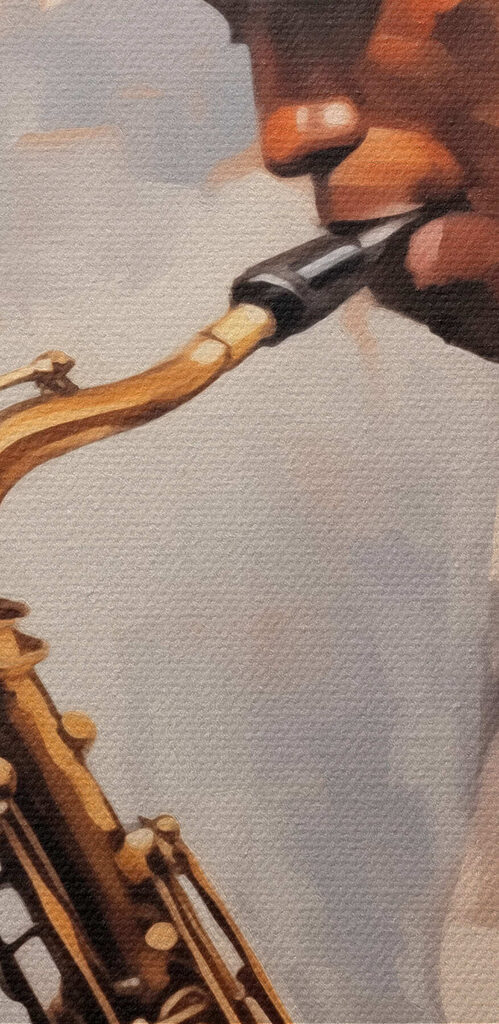 Man playing a saxophone Man playing a saxophone