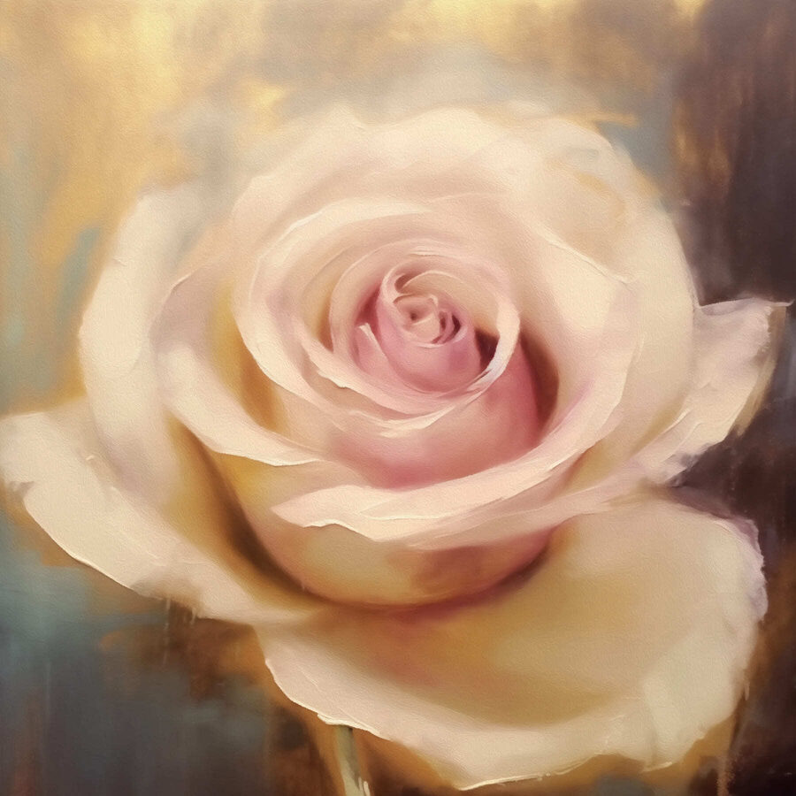 Canvas Schilderijen Elegante roos in zachte tinten - Afbeelding 7