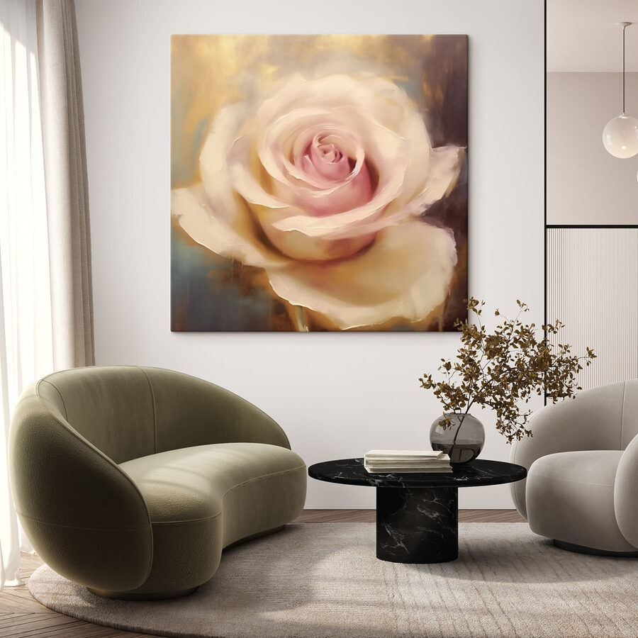 Canvas Schilderijen Elegante roos in zachte tinten - Afbeelding 2