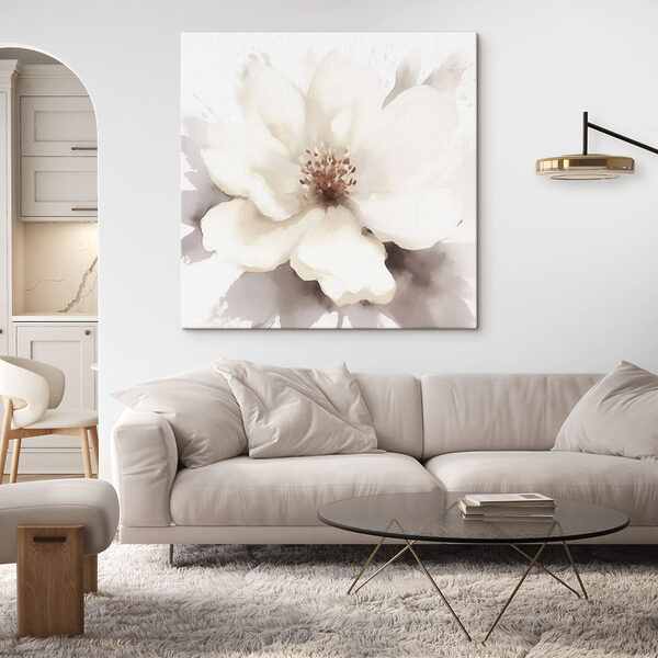 Witte bloem met bruin hart Witte bloem met bruin hart