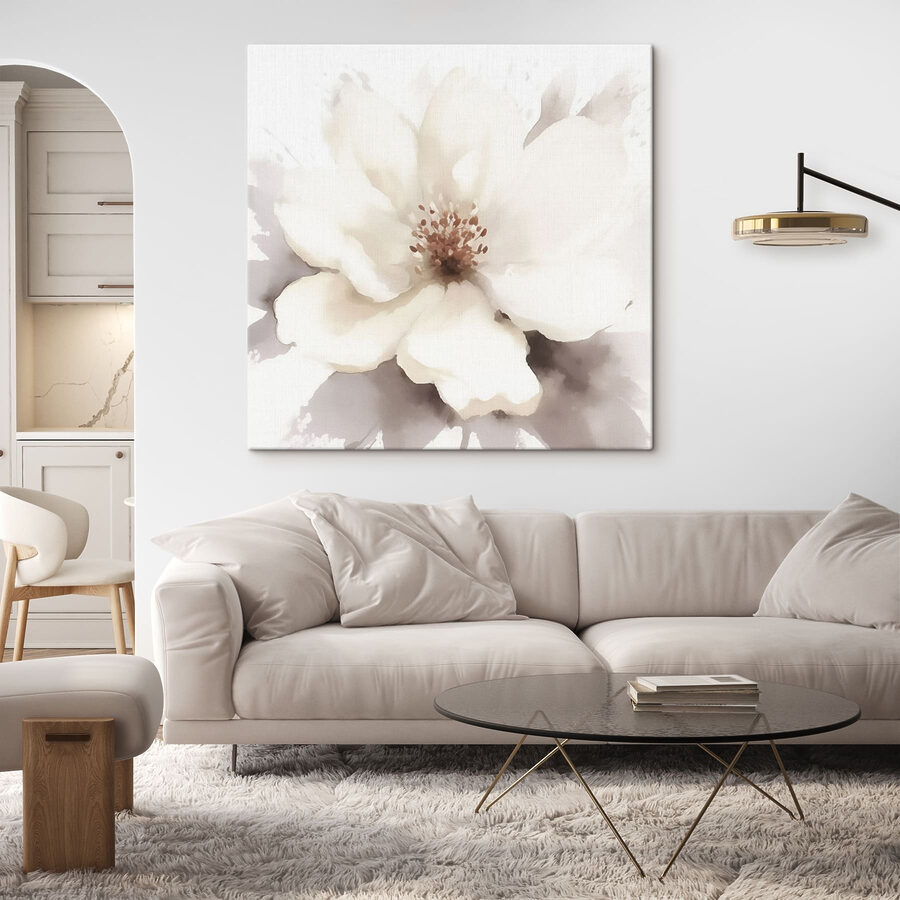 Witte bloem met bruin hart