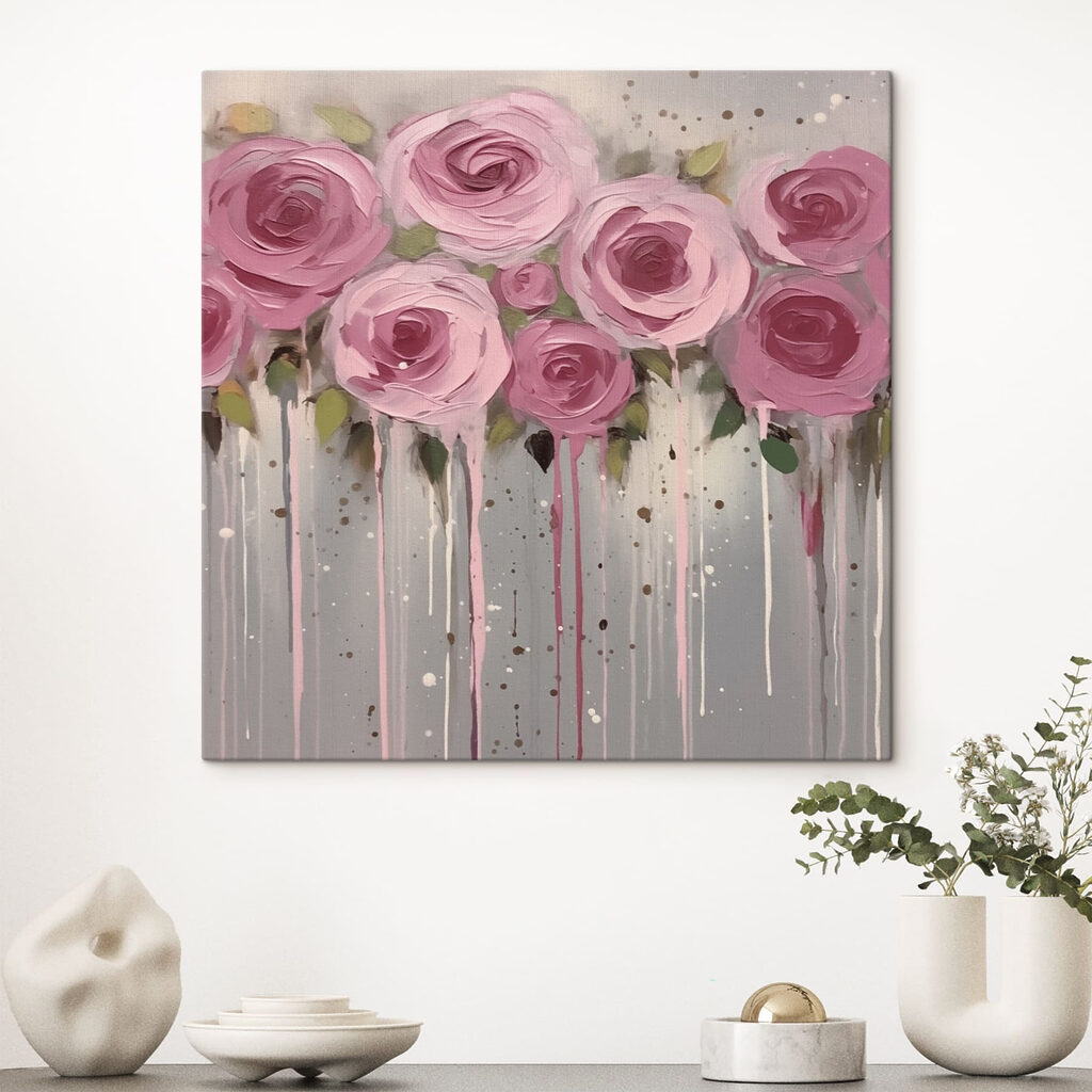 Painting of pink flowers