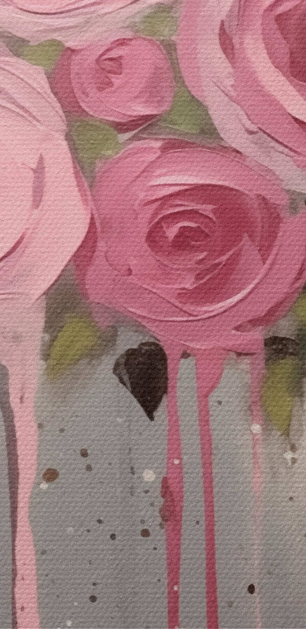 Schilderij van roze bloemen Schilderij van roze bloemen