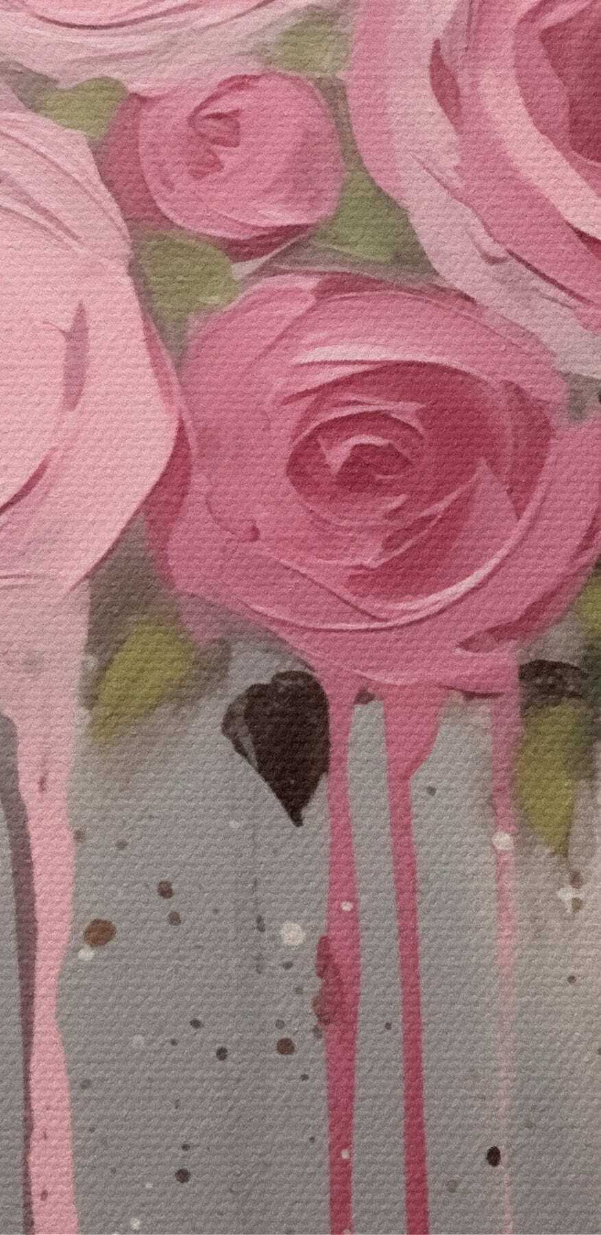 Schilderij van roze bloemen