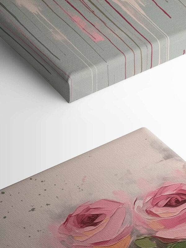 Schilderij van roze rozen Schilderij van roze rozen