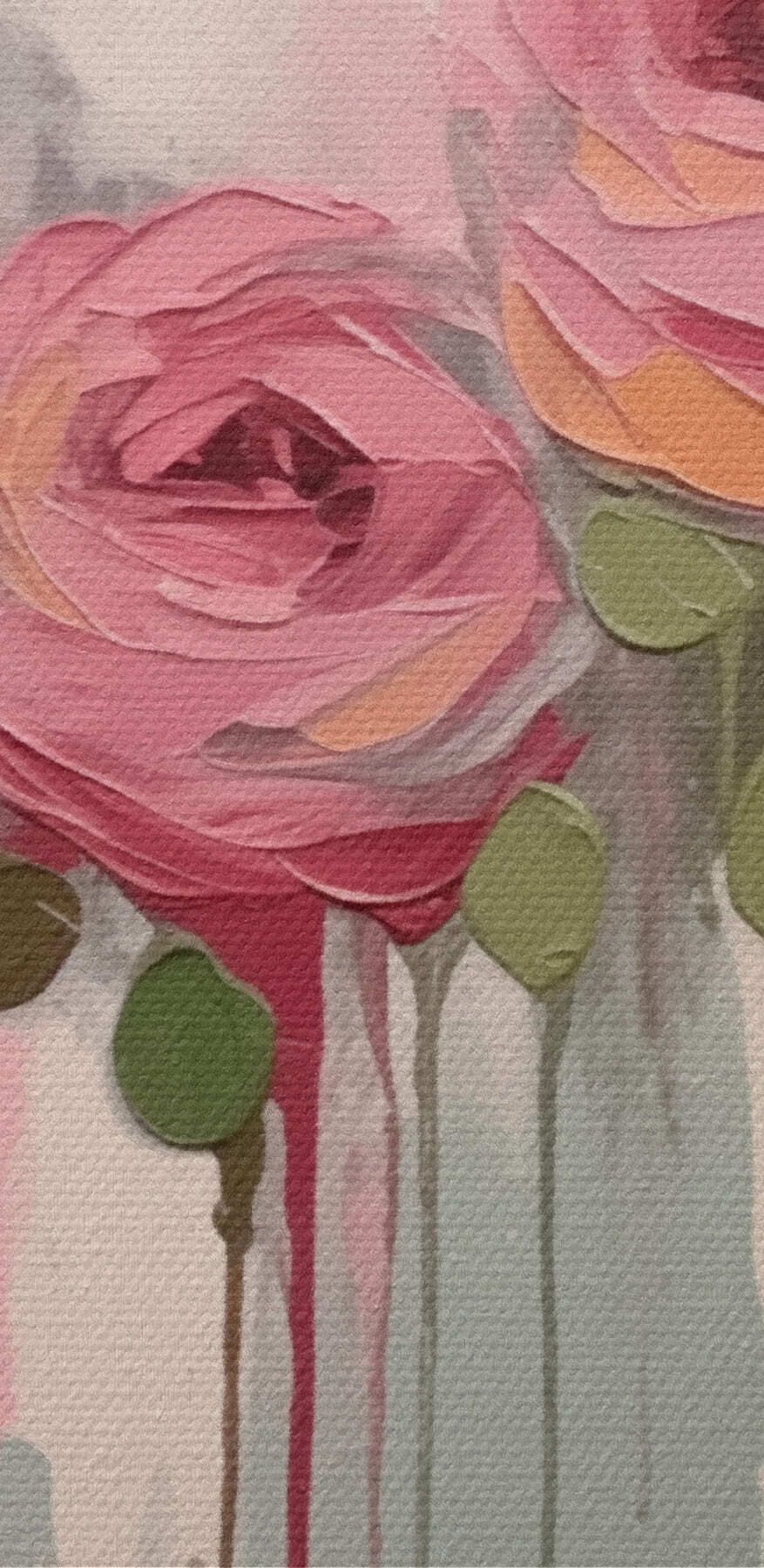 Schilderij van roze rozen