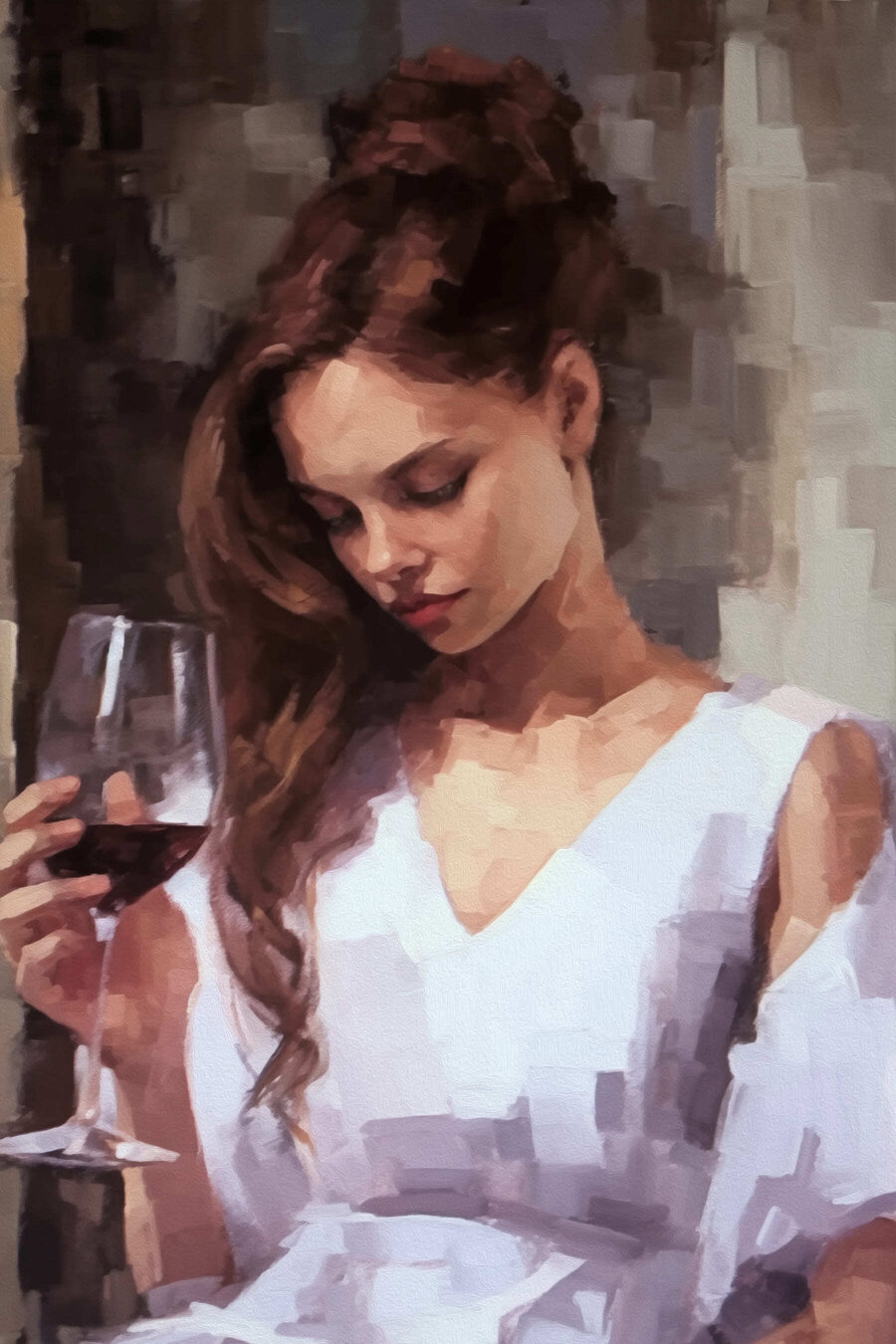 Vrouw met wijnglas