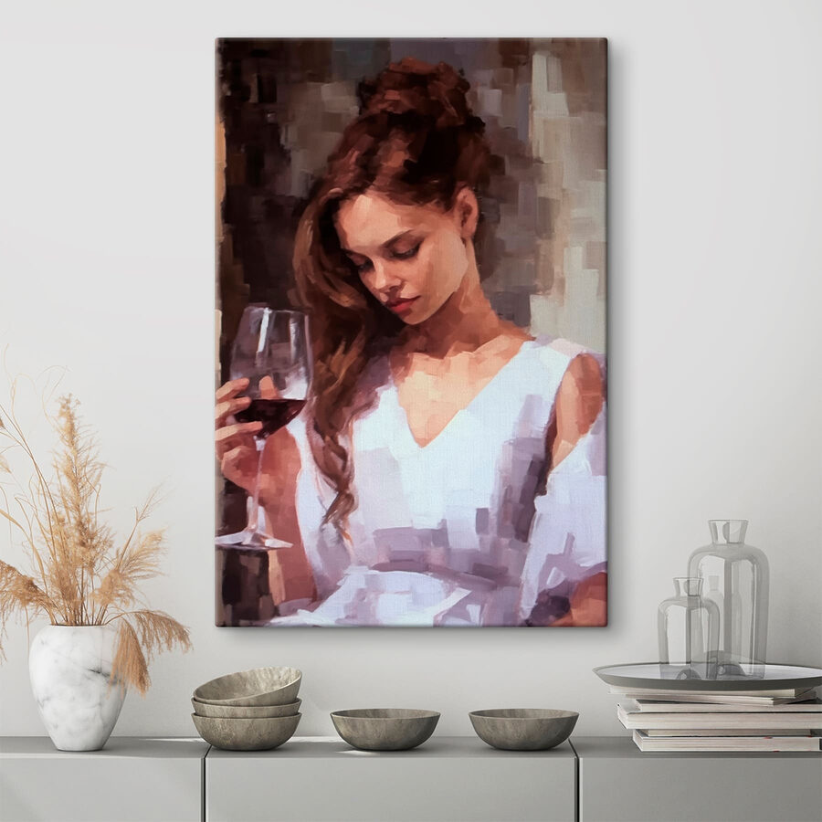 Vrouw met wijnglas