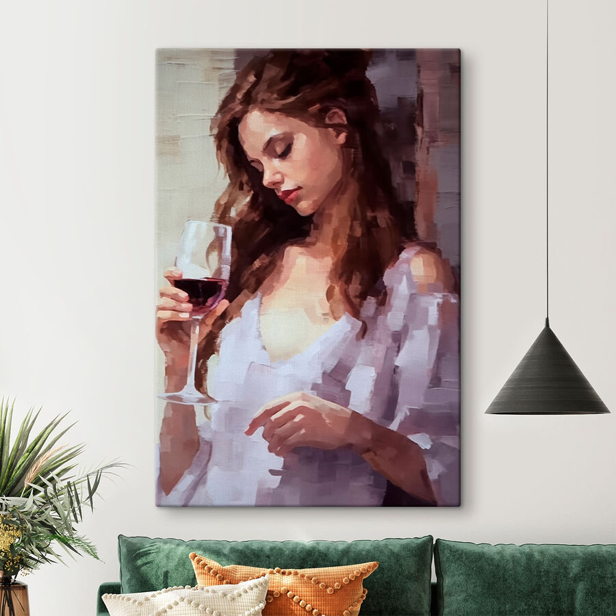 Vrouw met wijnglas