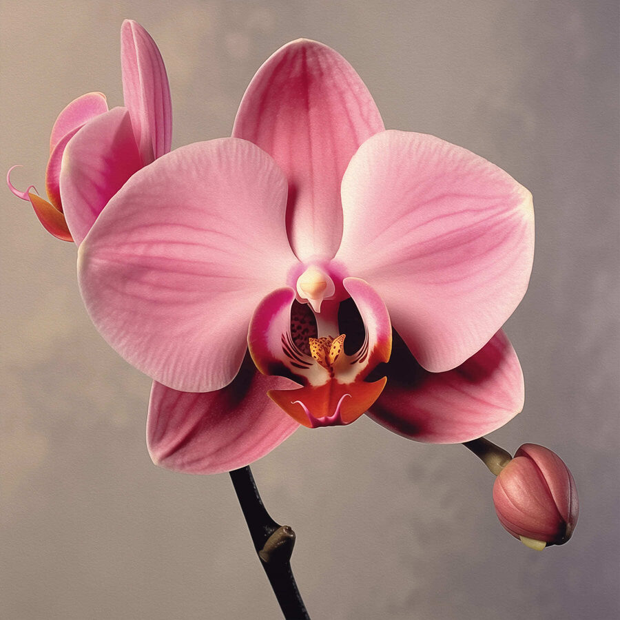 Delicate roze orchidee in volle bloei