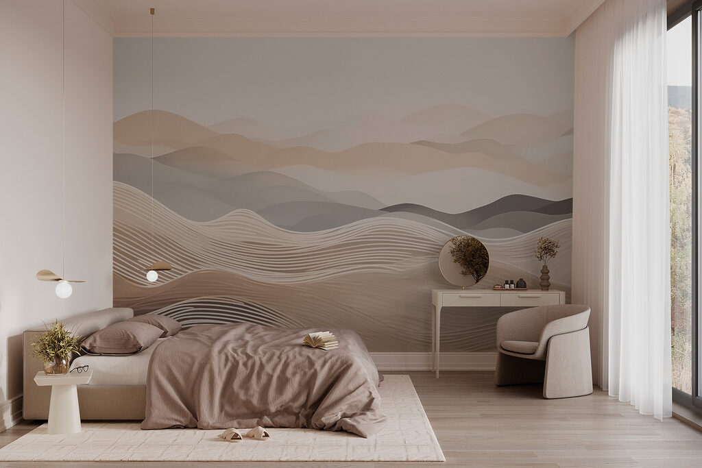 Landscape of hills with white and brown waves Landscape of hills with white and brown waves