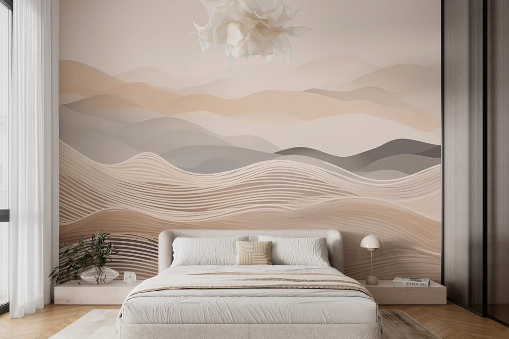 Landscape of hills with white and brown waves Landscape of hills with white and brown waves