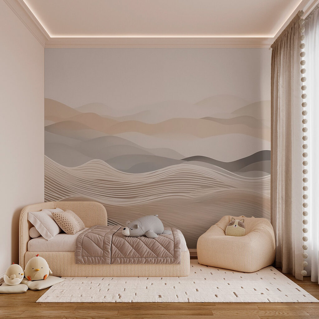 Landscape of hills with white and brown waves Landscape of hills with white and brown waves