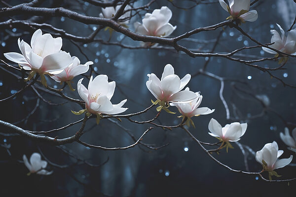 Boom met witte bloemen Boom met witte bloemen