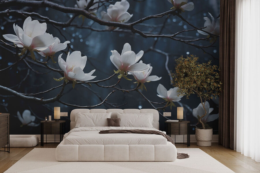 Boom met witte bloemen