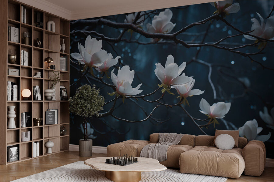 Boom met witte bloemen