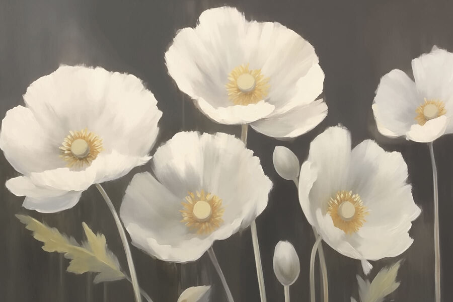 Canvas Schilderijen Groep witte bloemen - Afbeelding 7