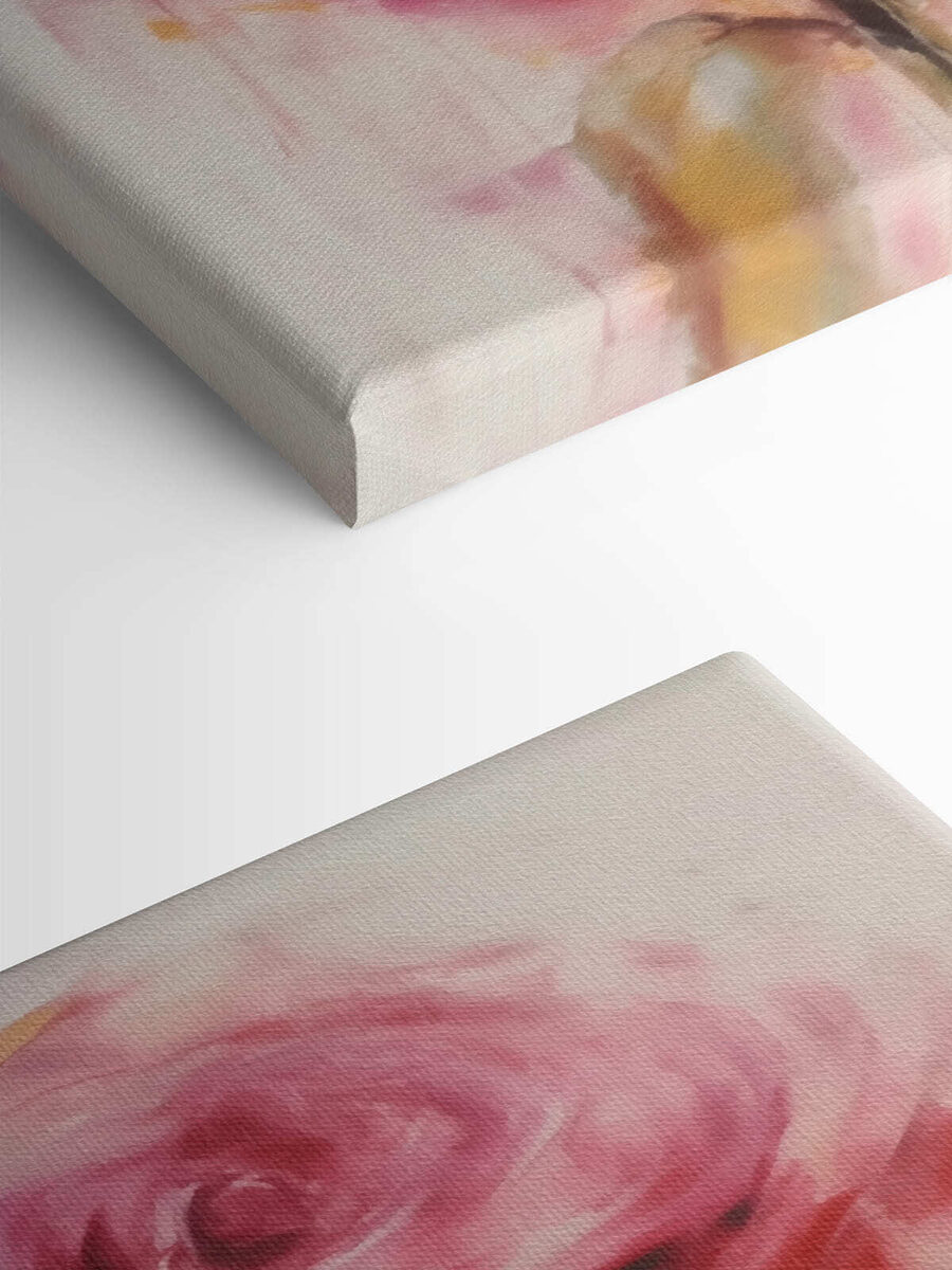Schilderij van een roze roos Schilderij van een roze roos