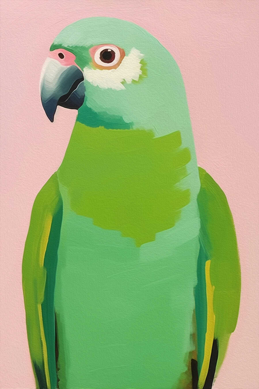 Groene papegaai met gele ogen