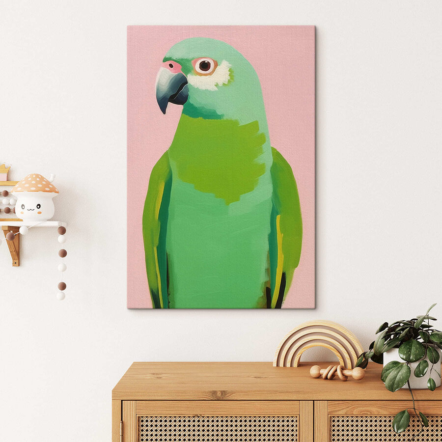 Groene papegaai met gele ogen