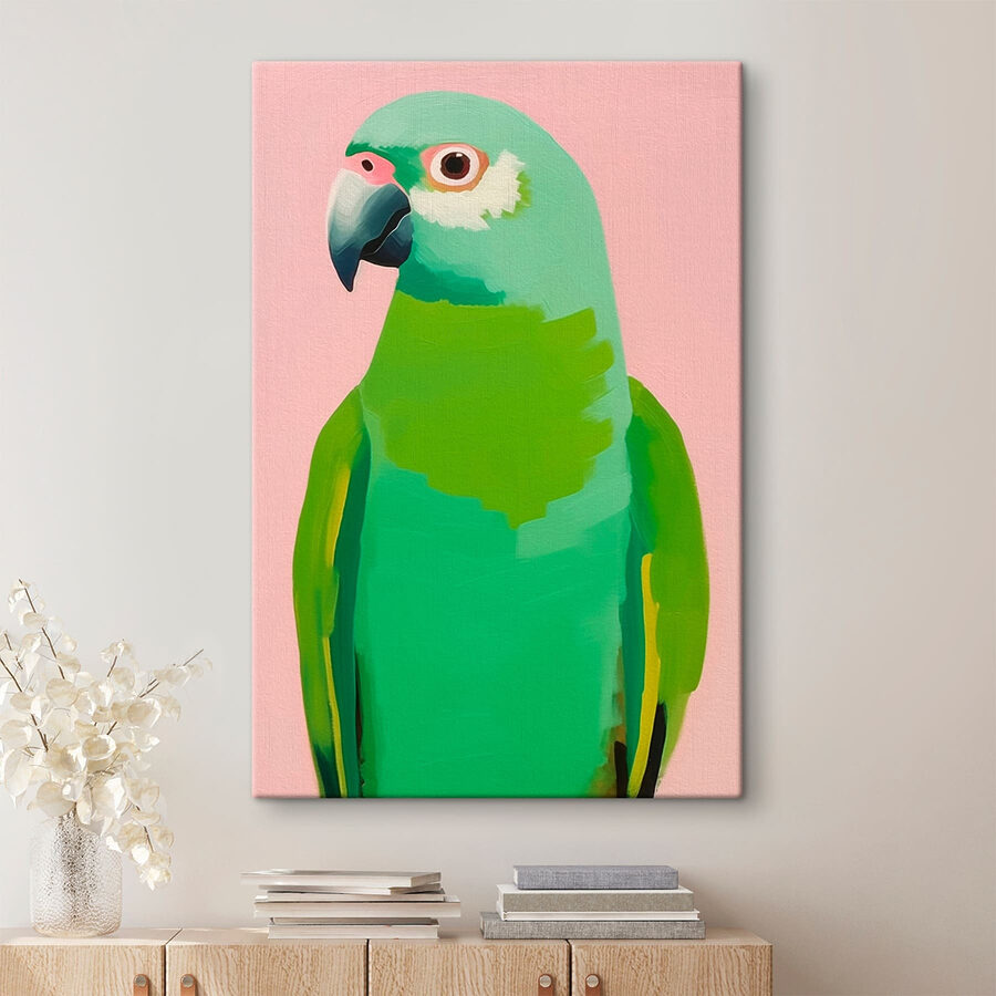 Groene papegaai met gele ogen