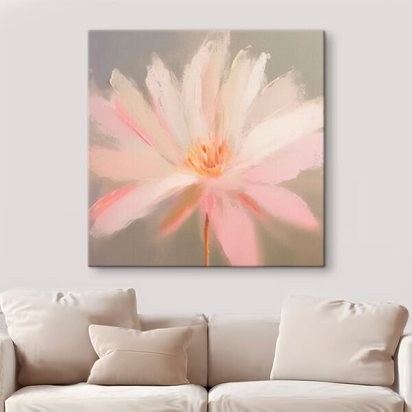Canvas Schilderijen Delicate bloemblaadjes in zachte tinten