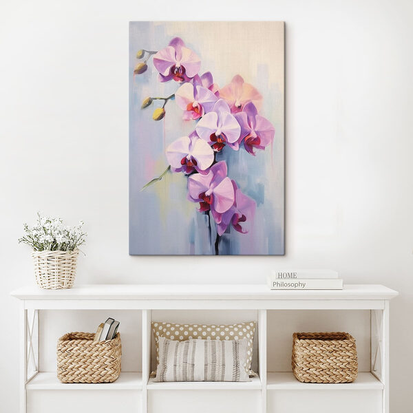 Schilderij van paarse bloemen Schilderij van paarse bloemen