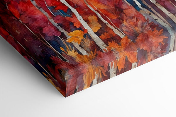 Aquarel van bomen met oranje en paarse bladeren Aquarel van bomen met oranje en paarse bladeren