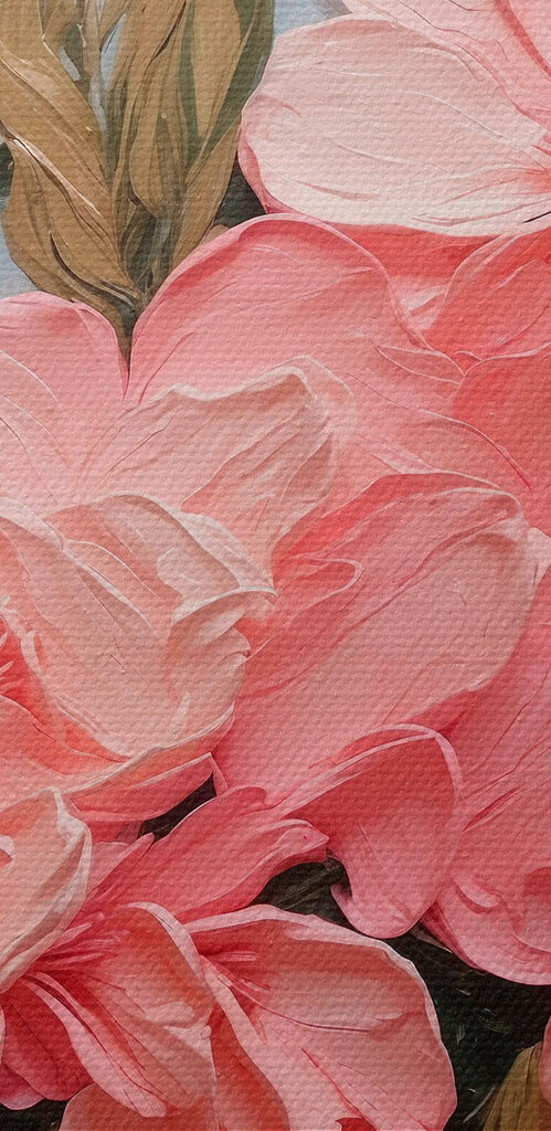 Painting of pink flowers