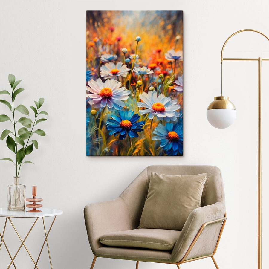 Levendige bloemen in een kleurrijk veld