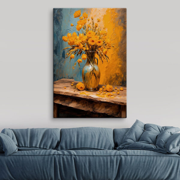 Vaas met gele bloemen Vaas met gele bloemen