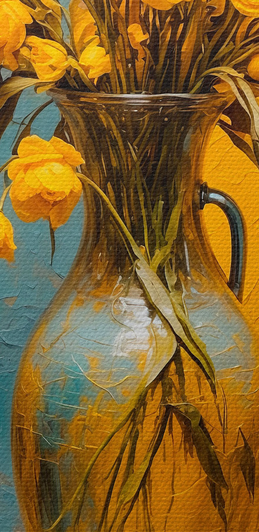 Vaas met gele bloemen