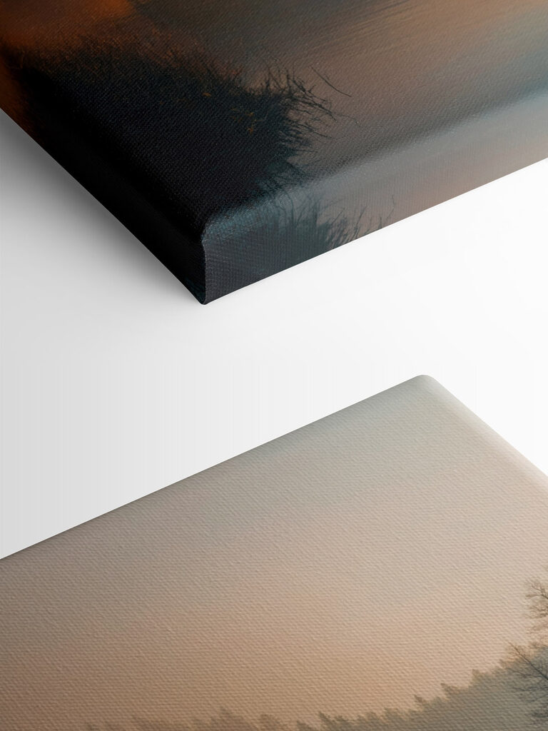 Lake with trees and mountains in the background