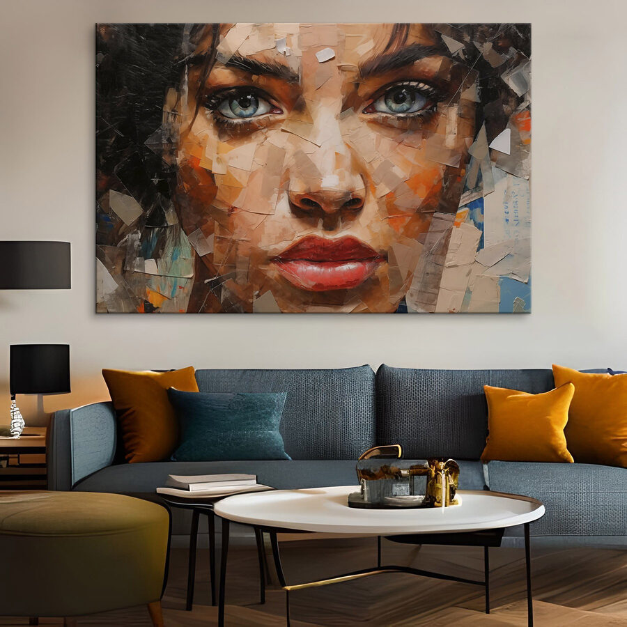 Schilderij van een vrouw’s gezicht