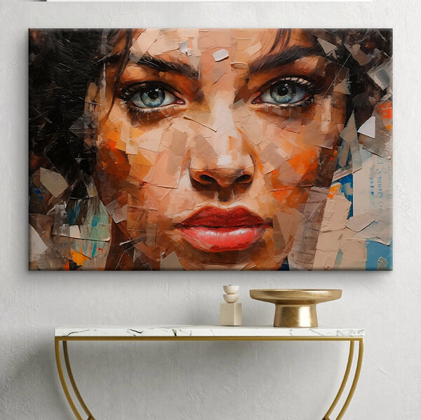 Schilderij van een vrouw’s gezicht Schilderij van een vrouw’s gezicht