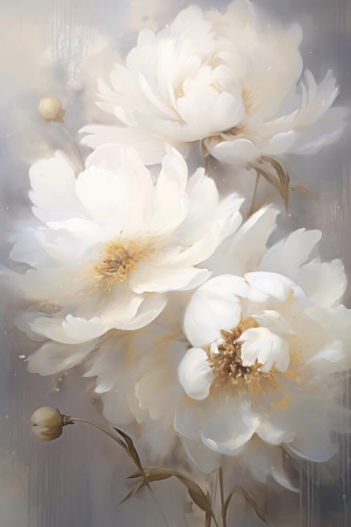 Painting of white flowers