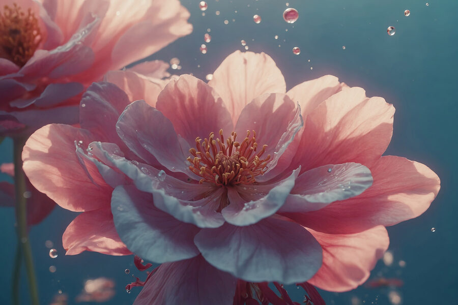 Delicate bloemen in sereen water