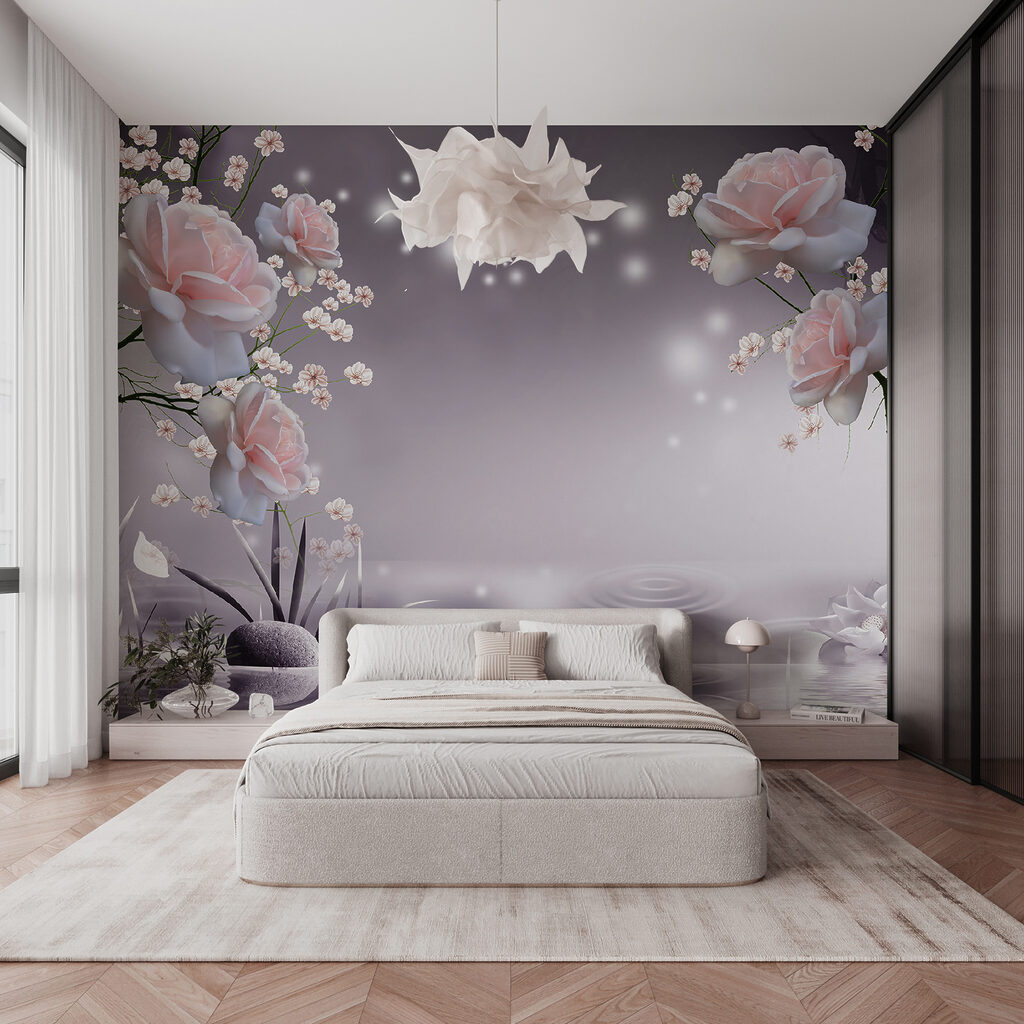 Pink flowers and white flowers