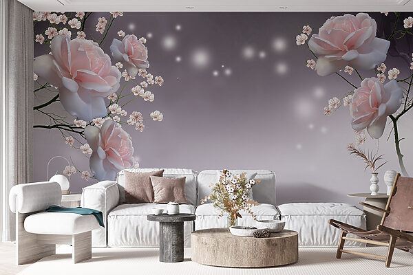 Roze bloemen en witte bloemen Roze bloemen en witte bloemen