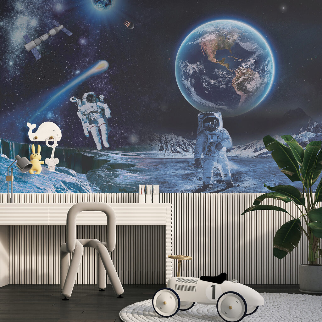 Astronauts on a moon