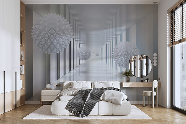 Witte kamer met witte ballen Witte kamer met witte ballen