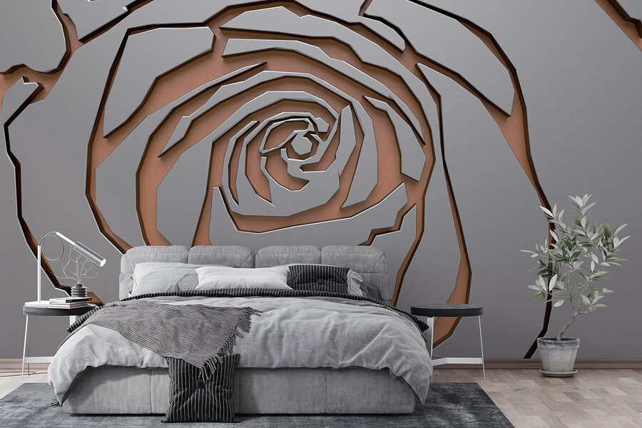 Abstract rozenontwerp in metallic textuur