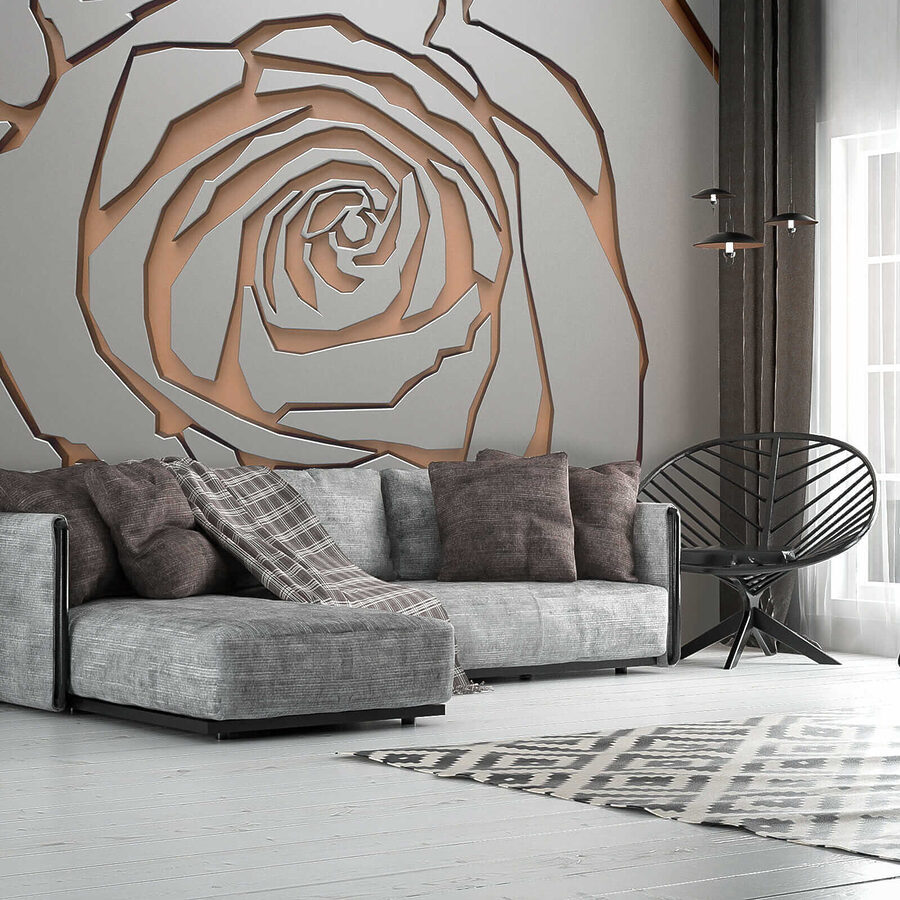 Abstract rozenontwerp in metallic textuur