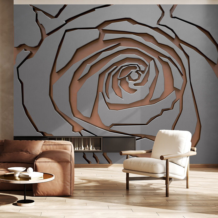 Abstract rozenontwerp in metallic textuur