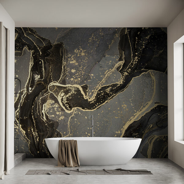 Elegant gemarmerd zwart met metallic krullen Elegant gemarmerd zwart met metallic krullen