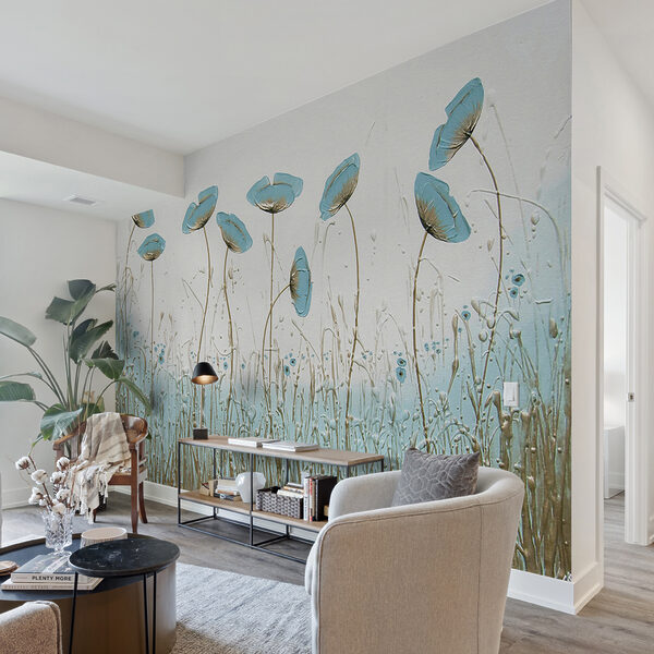 Painting of flowers in a field Painting of flowers in a field