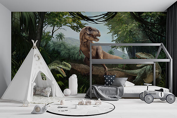 Dinosaurus in een bos Dinosaurus in een bos