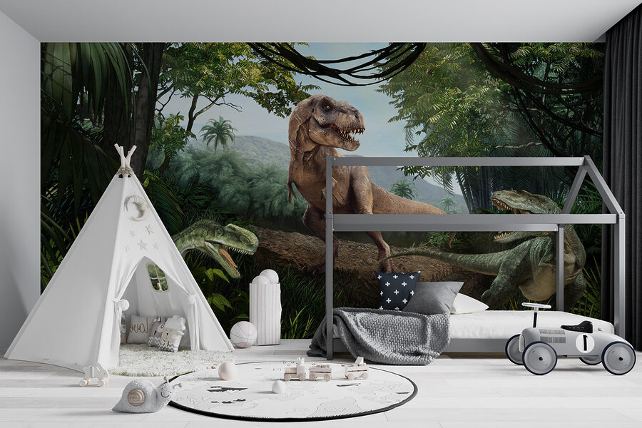 Dinosaurus in een bos