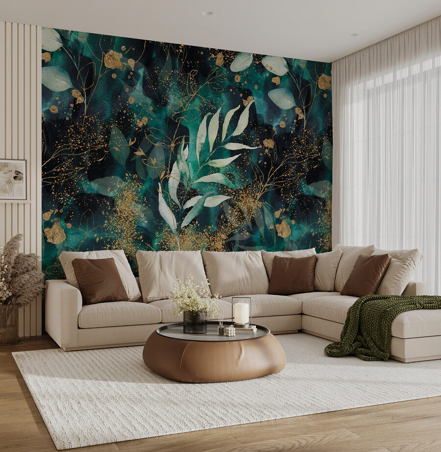 Elegant groenblauw gebladerte met glinsterende accenten